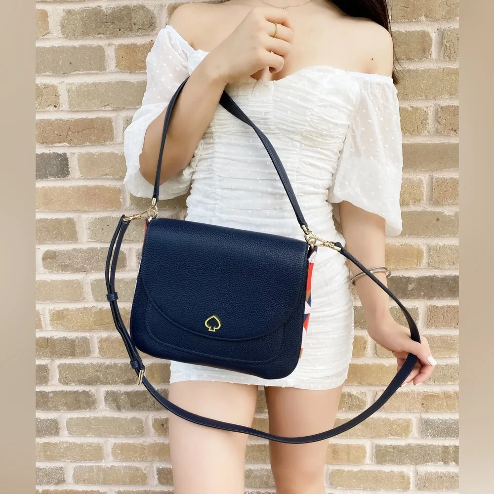Kate Spade Kailee Medium Flap Shoulder Bag Tropical Toss Nightcap Pebble Leather